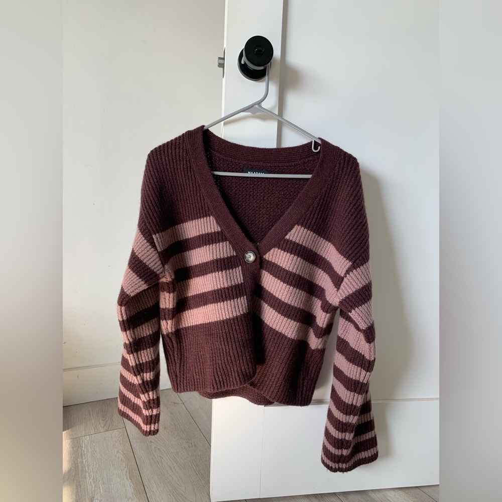 Naadam stripe cropped cashmere cardigan. Size small, only worn a couple times